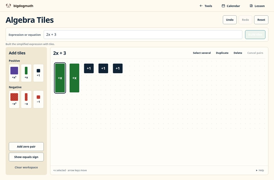 Preview of Algebra Tiles
