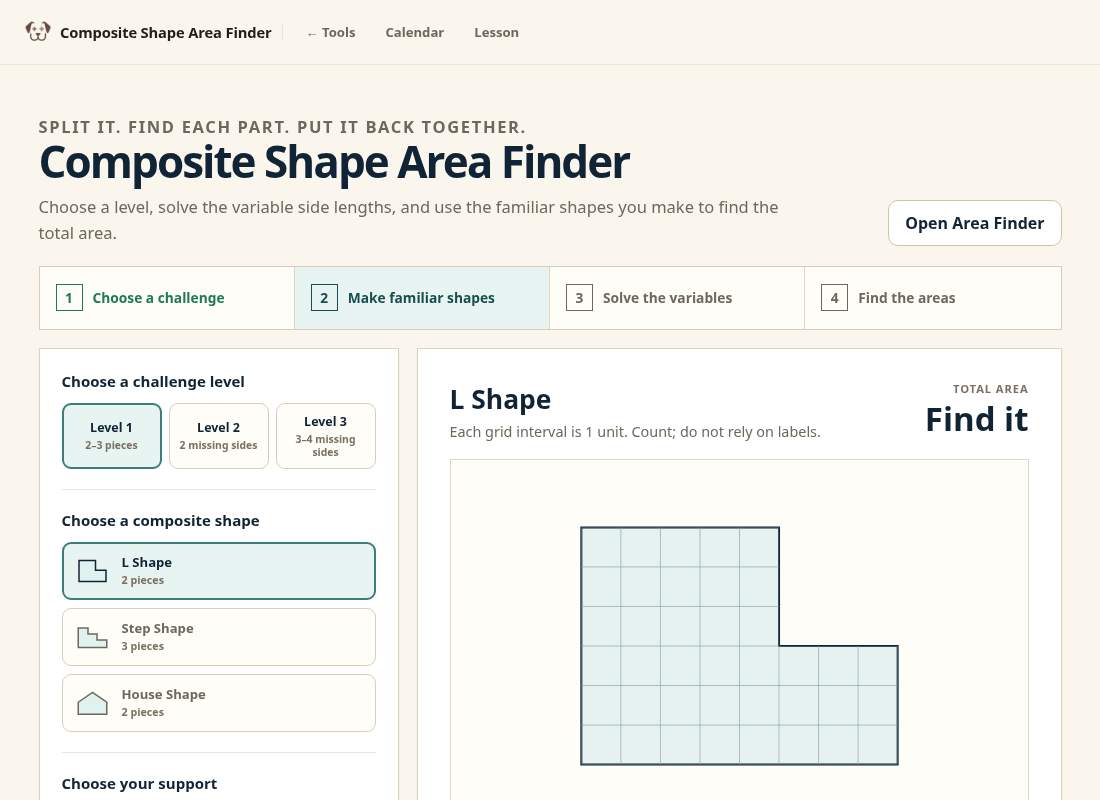 Preview of Composite Shape Area Finder