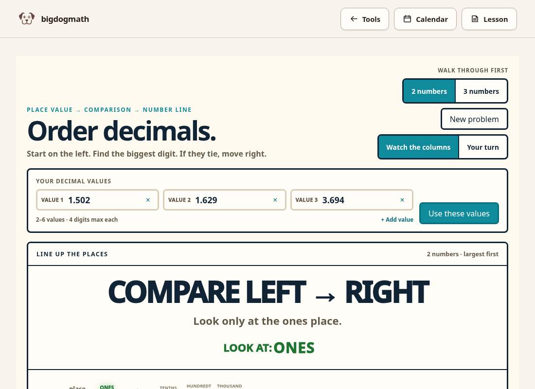 Preview of Order Decimals