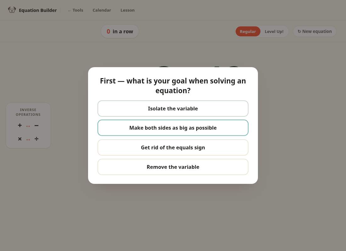 Preview of Equation Builder