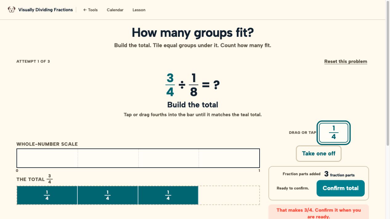 Preview of Visually Dividing Fractions
